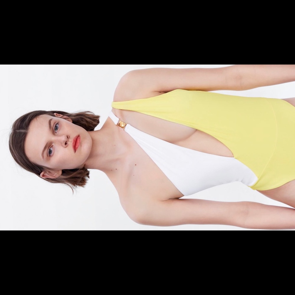Zara Color-Block One-piece Swimsuit